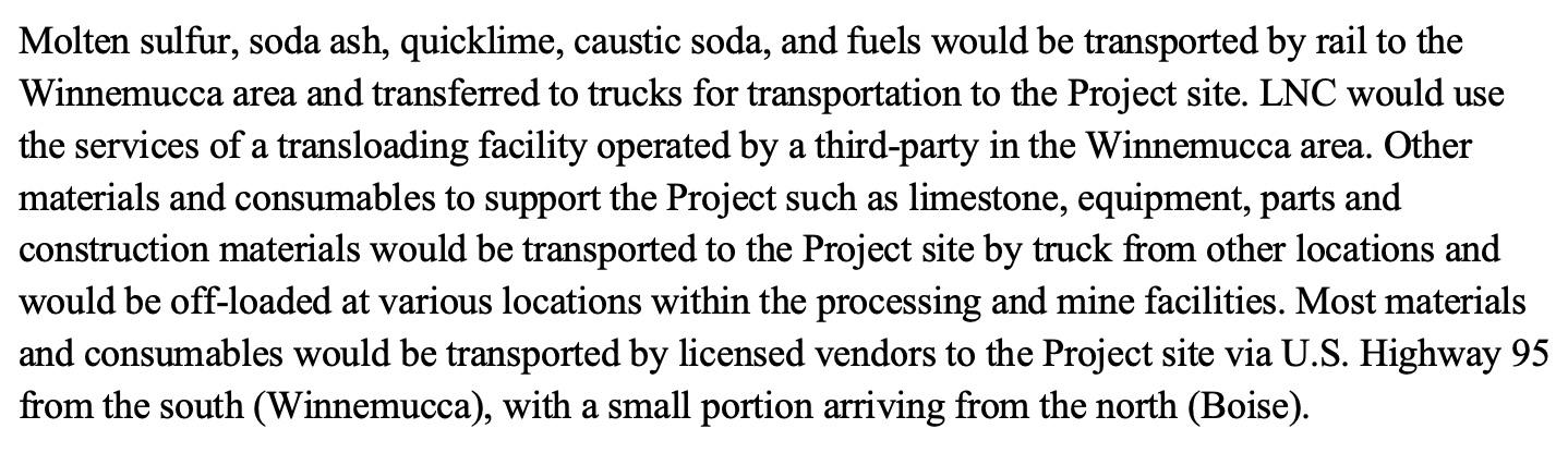 Molten sulfur trucked to Thacker Pass