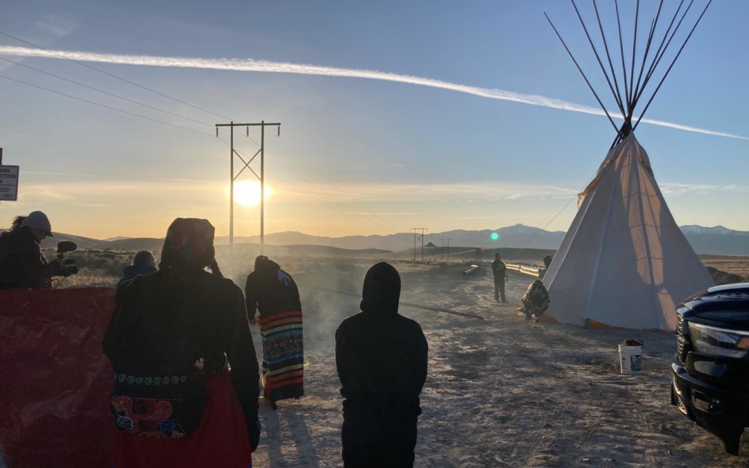 Native Americans and supporters gather a second time to block construction at the Thacker Pass Lithium Mine